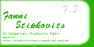 fanni stipkovits business card